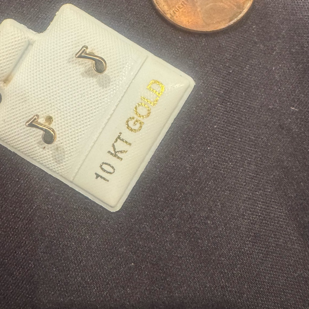 10 Kt Gold Music Note Earrings